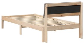 vidaXL Σκελετός Κρεβατιού Καφέ και ταμπά 90 x 190 cm Μασίφ ξύλο πεύκου