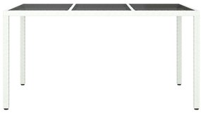 vidaXL Τραπέζι Κήπου Λευκό 150x90x75 εκ. Πολυ Ρατάν