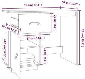 ΓΡΑΦΕΙΟ 95X50X75 ΕΚ. ΑΠΟ ΜΑΣΙΦ ΞΥΛΟ ΠΕΥΚΟΥ 820102