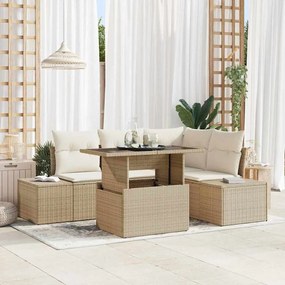 vidaXL Σετ Καναπέ Κήπου 5 pcs μπεζ και κρεμ 100 x 55 x 73 εκ