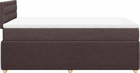 vidaXL Κρεβάτι Boxspring με Στρώμα Σκούρο Καφέ 120x200 εκ. Υφασμάτινο