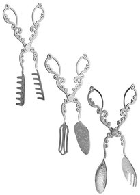 Λαβίδες Σερβιρίσματος (Σετ 3Τμχ) 283PLN2801 22cm Silver Hermia Μέταλλο