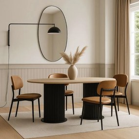 Τραπέζι Bohema Megapap χρώμα μαύρο - sepet oak 180x90x77,7εκ.