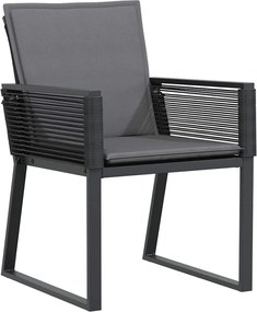 vidaXL Σέτ φαγητού για κήπο 7 pcs Ανθρακί συνθετικό ρατάν