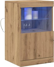 vidaXL Πλευρικό Τραπέζι LED Artisan Oak 41 x 37 x 67 εκ