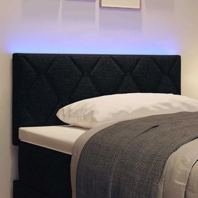 vidaXL LED κεφαλάρι Μαύρο 100 cm ύφασμα
