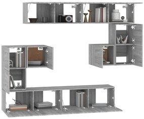 vidaXL Έπιπλο Τηλεόρασης Επιτοίχιο Γκρι Sonoma από Επεξεργασμένο Ξύλο