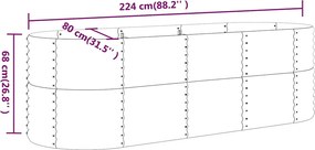 vidaXL Ζαρντινιέρα Ανθρακί 224x80x68 εκ Γαλβανισμένος χάλυβας