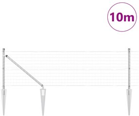 vidaXL ευρωπαϊκή περίφραξη με 7 κοτσαδόρους 0.8x10 μ γαλβανισμένο ατσάλι