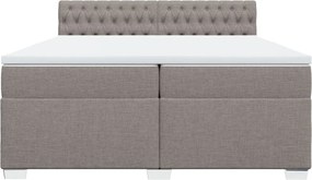 vidaXL Κρεβάτι Boxspring με Στρώμα Taupe 200x200 εκ. Υφασμάτινο