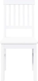 vidaXL Καρέκλες τραπεζαρίας 2 τεμάχια Λευκό μασίφ ξύλο καουτσούκ