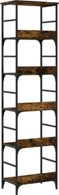 vidaXL Βιβλιοθήκη Καπνιστή Δρυς 50x33x188,5 εκ. Επεξεργασμένο Ξύλο
