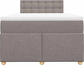 vidaXL Κρεβάτι Boxspring με Στρώμα Taupe 120x190 εκ. Υφασμάτινο