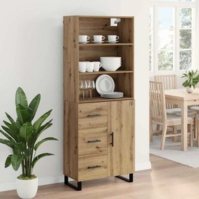 vidaXL Highboard με συρτάρι 2 pcs Artisan Oak Επεξεργασμένο ξύλο