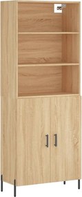 vidaXL Ντουλάπι Sonoma δρυς 69,5 x 34 x 180 εκ. από Επεξεργασμένο Ξύλο