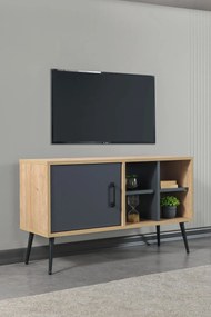 Έπιπλο Τηλεόρασης Sapphire Δρυς / Ανθρακί SOCLAR 100x35x20