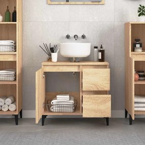 vidaXL Ντουλάπι Μπάνιου Sonoma Δρυς 65x33x60 εκ. Επεξεργασμένο Ξύλο