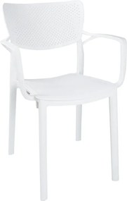 Τραπεζαρία Icon-Fontline pakoworld σετ 5τεμ PP σε λευκή απόχρωση