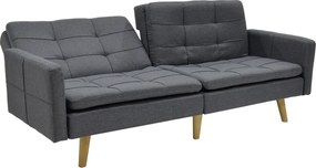 Καναπές-κρεβάτι Flexible pakoworld σε ανθρακί ύφασμα 198x87x76εκ