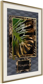 Αφίσα - Monstera in the Frame - 20x30 - Χρυσό - Με πασπαρτού