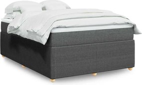 vidaXL Κρεβάτι Boxspring με Στρώμα Σκούρο Γκρι 140x200 εκ Υφασμάτινο
