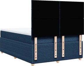 vidaXL Κρεβάτι Boxspring με Στρώμα Μπλε 160x200 εκ. Υφασμάτινο