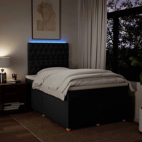 vidaXL Κρεβάτι Boxspring με Στρώμα Μαύρο 120x190 εκ. Υφασμάτινο