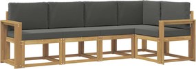 vidaXL Σειρά Καναπέ Εξωτερικού με μαξιλάρι 5 pcs Άσπρο και Ανθρακί