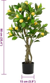 vidaXL Λεμονόδεντρο Τεχνητό 234 Κλαδιά Πράσινο 90 εκ.