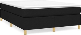 vidaXL Κρεβάτι Boxspring με Στρώμα Μαύρο 140x190 εκ. Υφασμάτινο