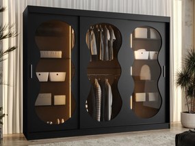 Ντουλάπα Bahrajn III 250 συρόμενη-Μαύρο