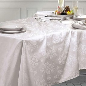 Καρέ Σατέν Ζακάρ Jasmine White Ρυθμός 140 X140 Satin