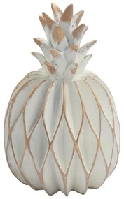 Διακοσμητικό Επιτραπέζιο Pineapple 374-124-081 14x14x21cm White-Gold Polyresin