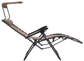 Καρέκλες Εξ. Χώρου Πτυσσόμενες 2 τεμ. Taupe από Textilene - Μπεζ-Γκρι