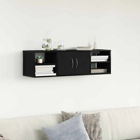vidaXL Ράφι Τοίχου Μαύρη Οξυά 102 x 30 x 29 εκ Επεξεργασμένο ξύλο