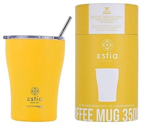 Ποτήρι-Θερμός Με Καλαμάκι Save The Aegean 01-12458 350ml Pineapple Yellow Estia