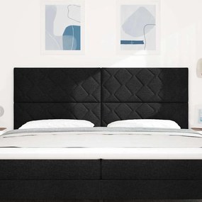 vidaXL LED κεφαλάρι Μαύρο 200 cm ύφασμα