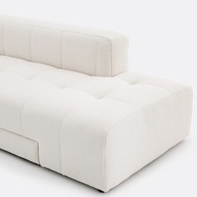 Γωνιακός καναπές δεξιός, μετατρέψιμος, με λεπτή μπουκλέ επένδυση, FANO