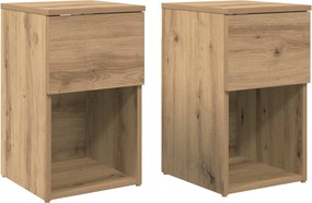 vidaXL Ντουλάπι κρεβατιού 2 τεμ. Artisan Δρυς 29 x 31,5 x 49 εκ