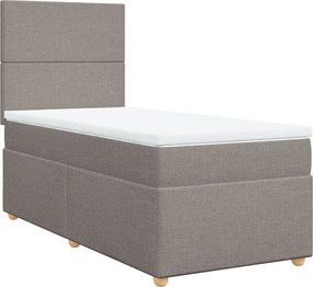 vidaXL Κρεβάτι Boxspring με Στρώμα Taupe 100 x 200 εκ. Υφασμάτινο