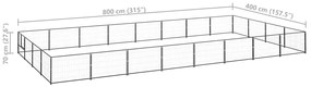 vidaXL Σπιτάκι Σκύλου Μαύρο 32 μ² Ατσάλινο
