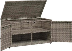 vidaXL Ντουλάπι Αποθήκευσης Κήπου Γκρι 110x55,5x60,5 εκ. Συνθ. Ρατάν