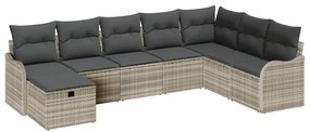 vidaXL Σετ Καναπέ Κήπου 8 pcs Ανοιχτό γκρι 287,5 x 177,5 x 85 εκ.