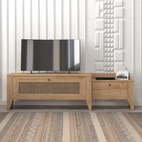 Έπιπλο τηλεόρασης Madura Megapap από μελαμίνη χρώμα sapphire oak 180x30x50εκ.