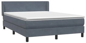 Box Spring Κρεβάτι με στρώμα Σκούρο γκρι 140x220 cm Βελούδινο - Γκρι