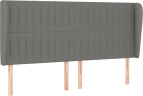 vidaXL Κρεβάτι Boxspring με Στρώμα Σκούρο Γκρι 180x200 εκ Υφασμάτιν