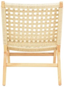 Πολυθρόνα Polisin σχοινί-rubberwood σε φυσική απόχρωση 55x80x77εκ 55x80x77 εκ.