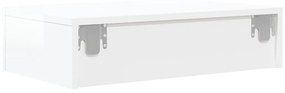 Έπιπλο Τηλεόρασης με LED Γυαλιστερό Λευκό 60x35x15,5 εκ. - Λευκό