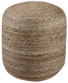Πουφ (Φ40x40) Pol Rugs &amp; Mats Jute Grey Natural