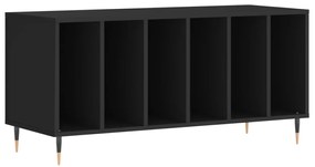vidaXL Έπιπλο Δίσκων Μαύρο 100 x 38 x 48 εκ. από Επεξεργασμένο Ξύλο